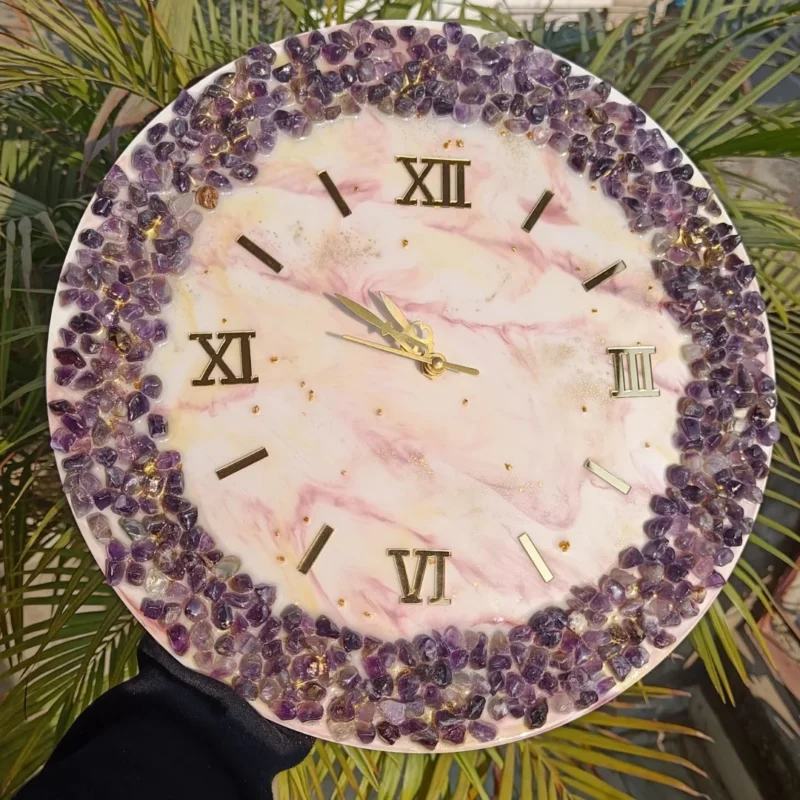 LAVENDER GEODE CLOCK