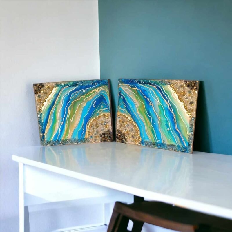 SMALL GEODE WALL ART (2 PC SET)