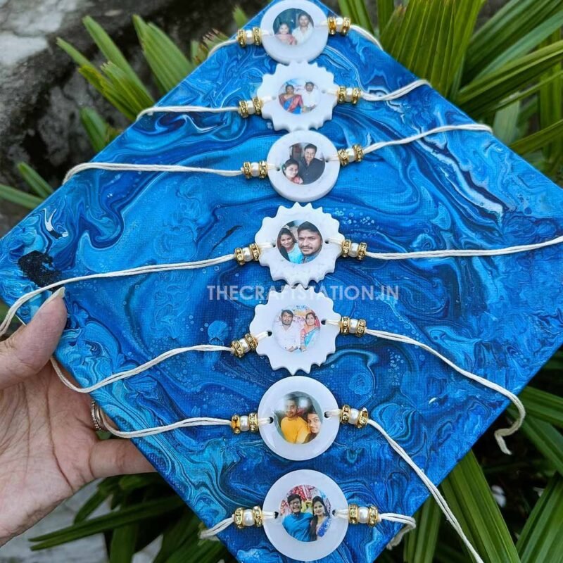 RESIN PHOTO RAKHI WITH KEYCHAIN ATTACHMENTS - Image 2