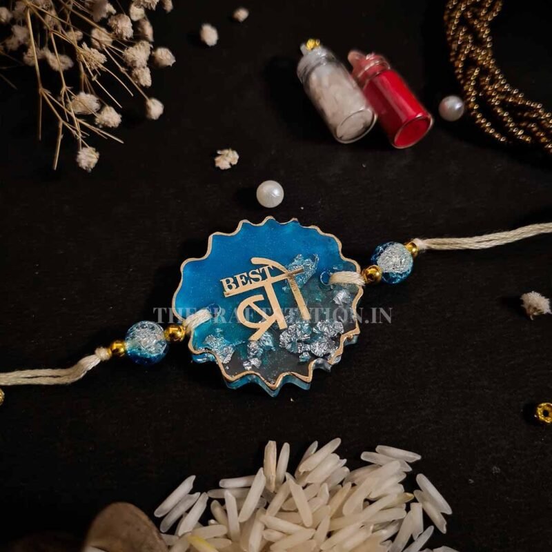 QUIRKY SLANG BLUE RESIN RAKHI - Image 2