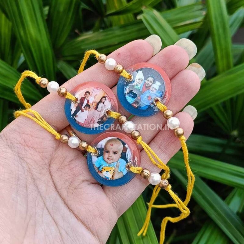 RESIN PHOTO RAKHI WITH KEYCHAIN ATTACHMENTS - Image 3
