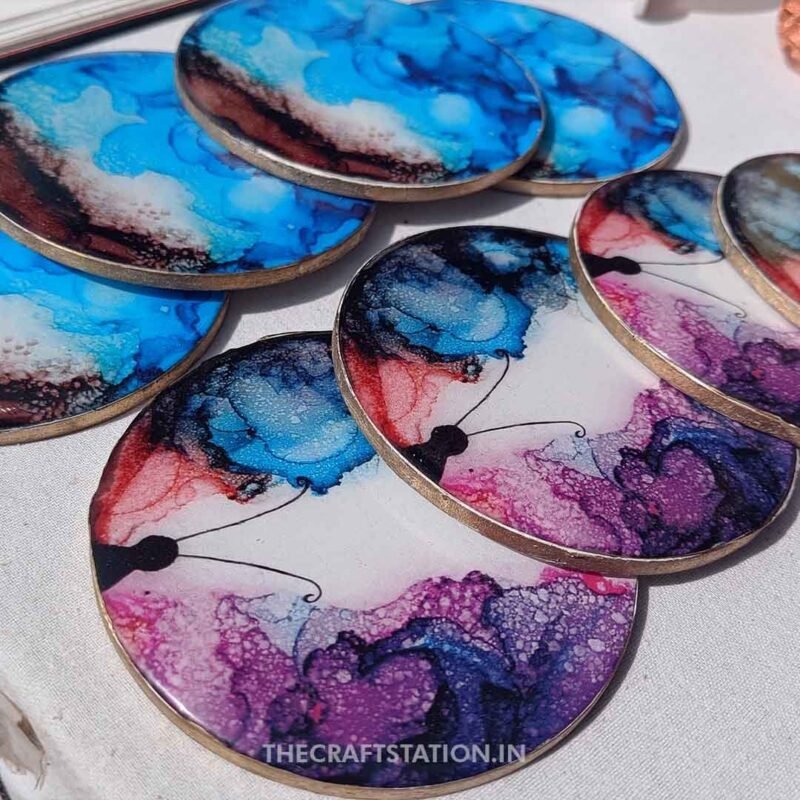 Resin alcohol ink coaster - Image 2