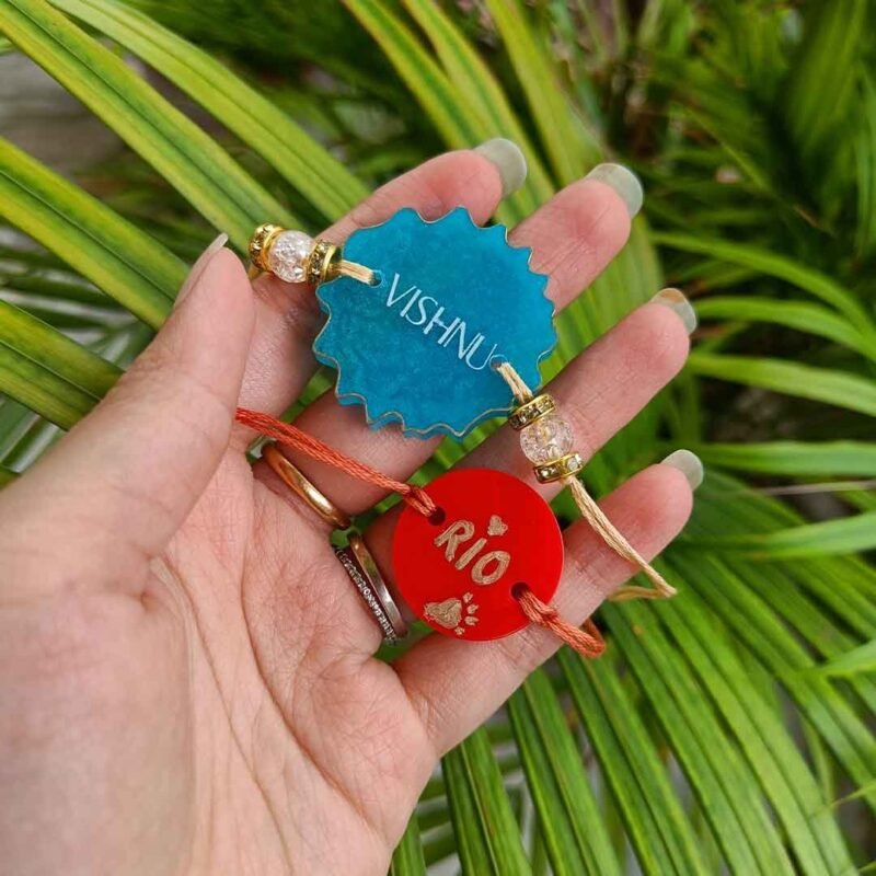 PET AND HUMAN NAME RAKHI COMBO